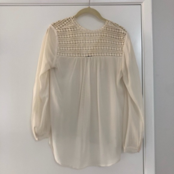 Joie Sheer Silk Top With Crochet Detail - Picture 10 of 10